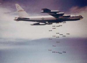 still : B-52 bomber dropped mega-tons to carpet bomb eastern cambodia and attack area-base for vietcong